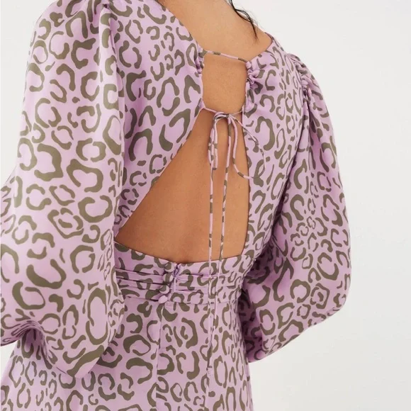 NWT For Love & Lemons June Dress Lilac Animal Print S - Picture 5 of 7